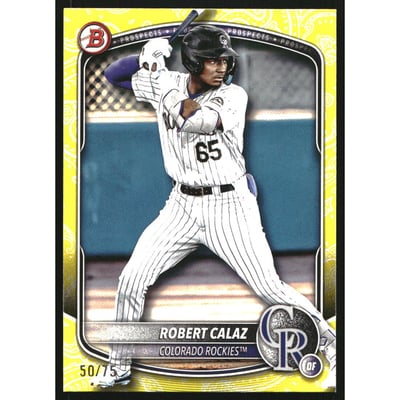 2025 Bowman Prospects Yellow Pattern #BP40 Robert Calaz