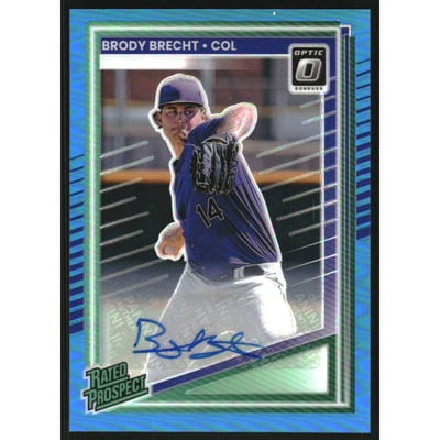 2025 Donruss Optic Rated Prospects Signatures Carolina Blue #105 Brody Brecht