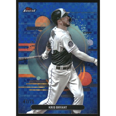 2025 Finest Blue Checkerboard Refractors #114 Kris Bryant