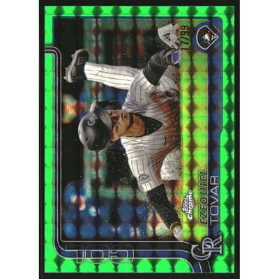 2025 Topps Chrome Green Geometric Refractors #154 Ezequiel Tovar