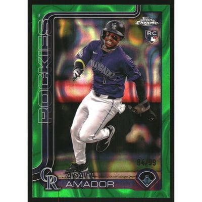 2025 Topps Chrome Green Lava Refractors #255 Adael Amador