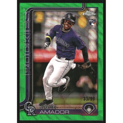 2025 Topps Chrome Green Wave Refractors #255 Adael Amador