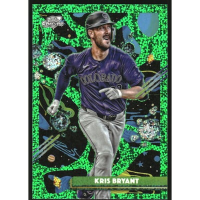 2025 Topps Cosmic Chrome Green Space Dust Refractors #61 Kris Bryant