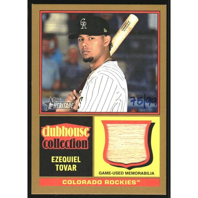 2025 Topps Heritage Clubhouse Collection Relics Gold #CCRET Ezequiel Tovar