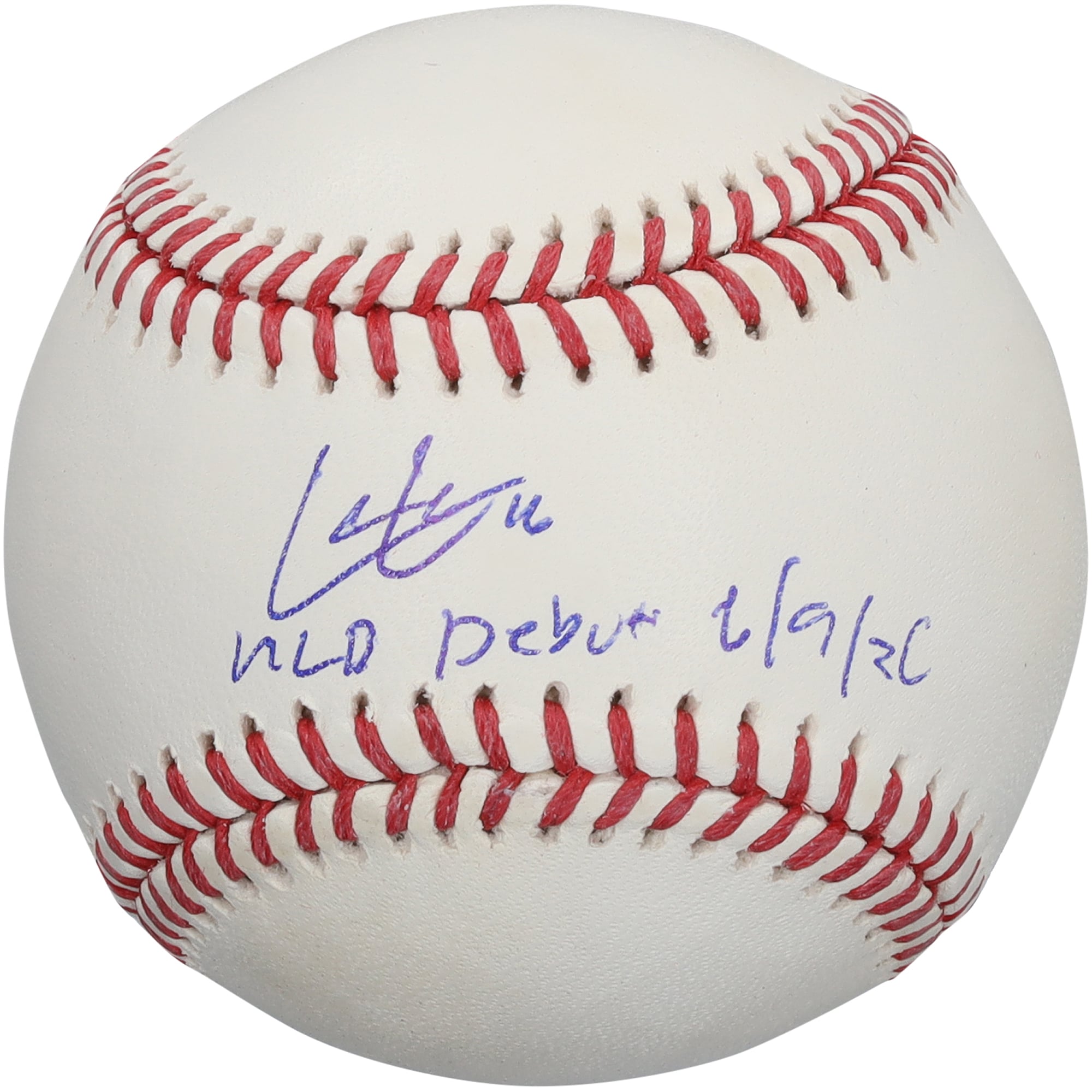 Balle de baseball autographiée par Cole Carrigg des Colorado Rockies avec inscription « Débuts en MLB le 9 juin 1926 »