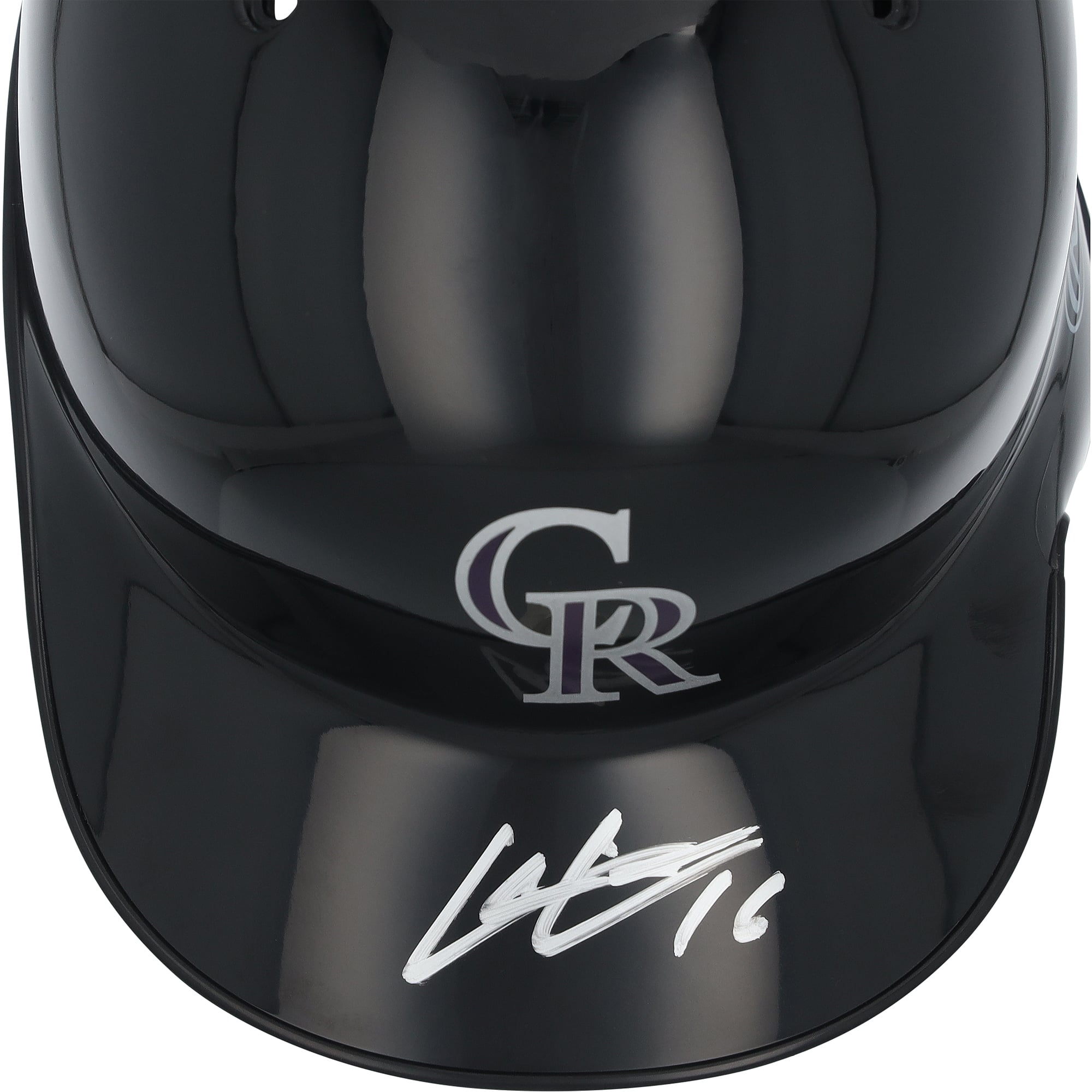 Mini casque de frappeur autographié par Cole Carrigg, Colorado Rockies