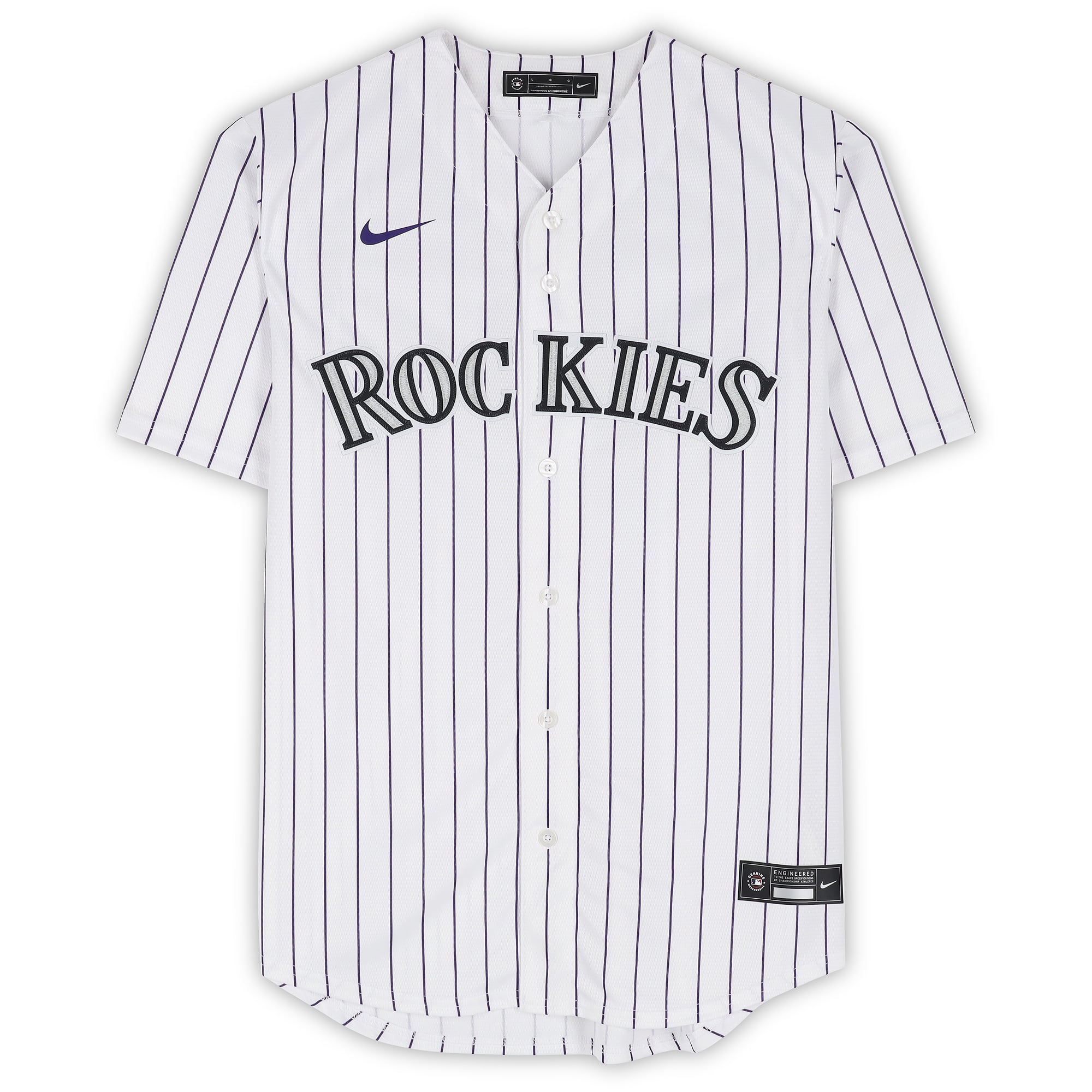 Maillot réplique blanc Nike autographié de Cole Carrigg, Colorado Rockies