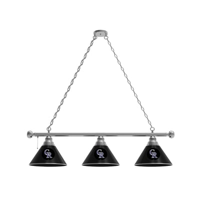 Colorado Rockies 3-Shade Billiard Light with Chrome Fixture