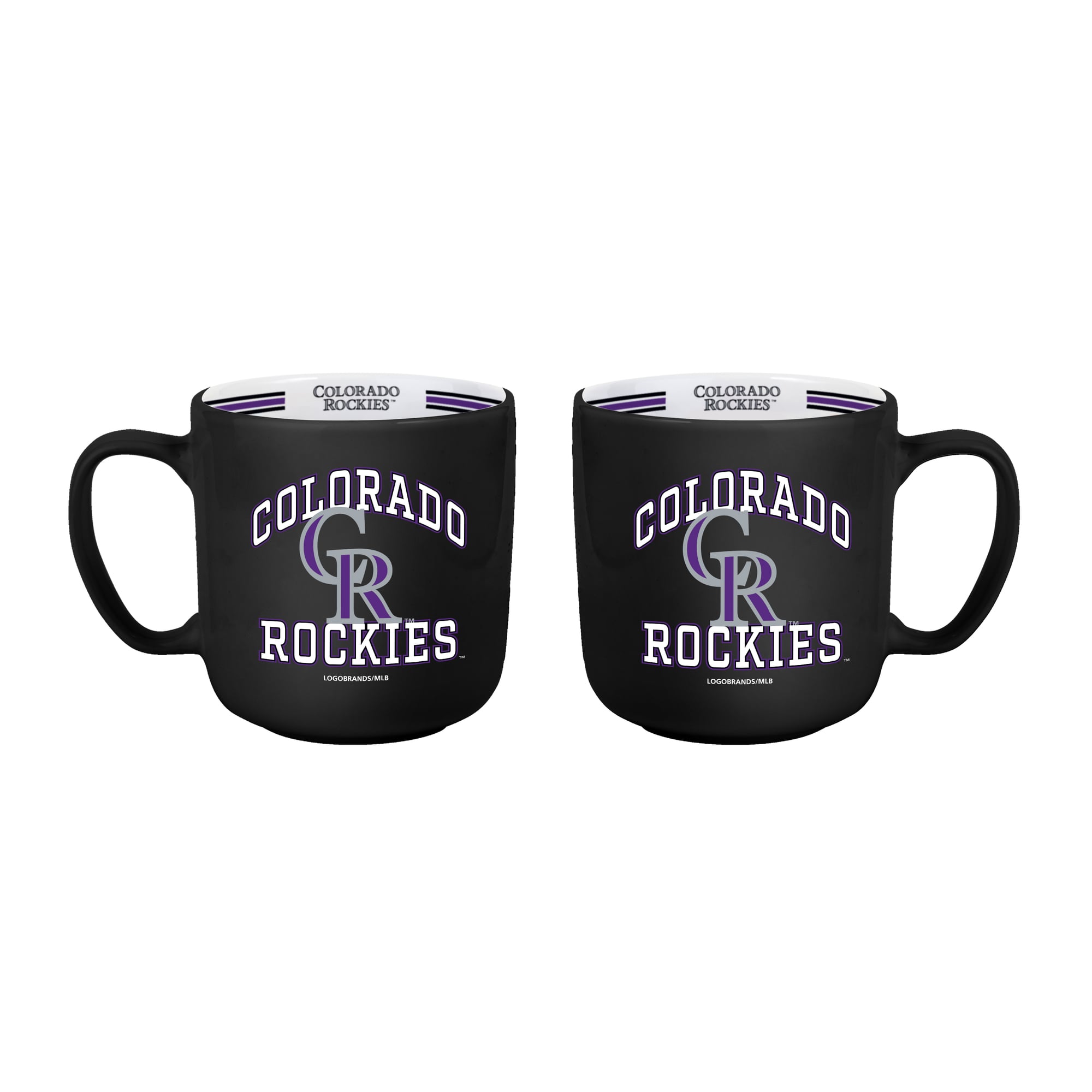 Ensemble de deux tasses rayées Logo Brands Colorado Rockies de 44 cl
