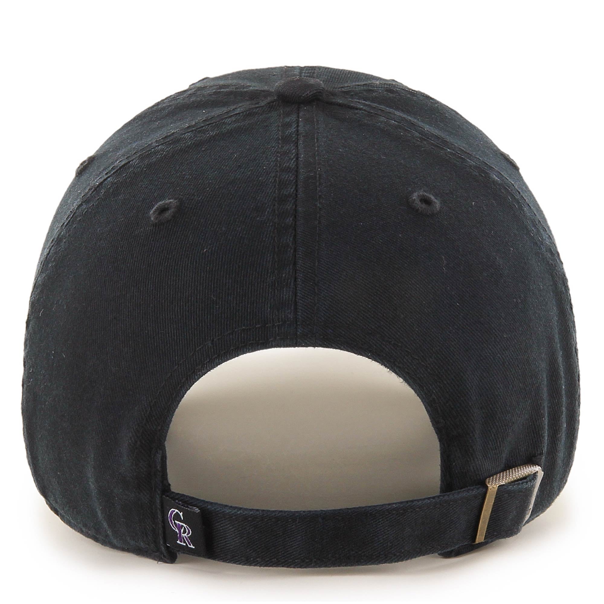 Casquette ajustable noire Colorado Rockies Clean Up '47 pour homme