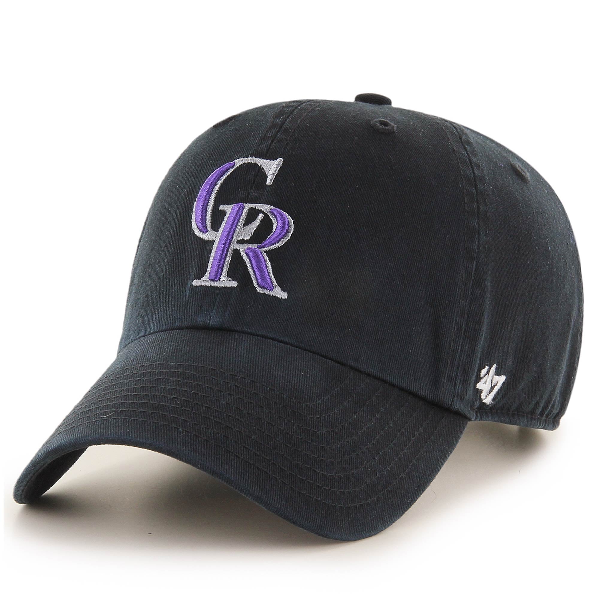 Casquette ajustable noire Colorado Rockies Clean Up '47 pour homme
