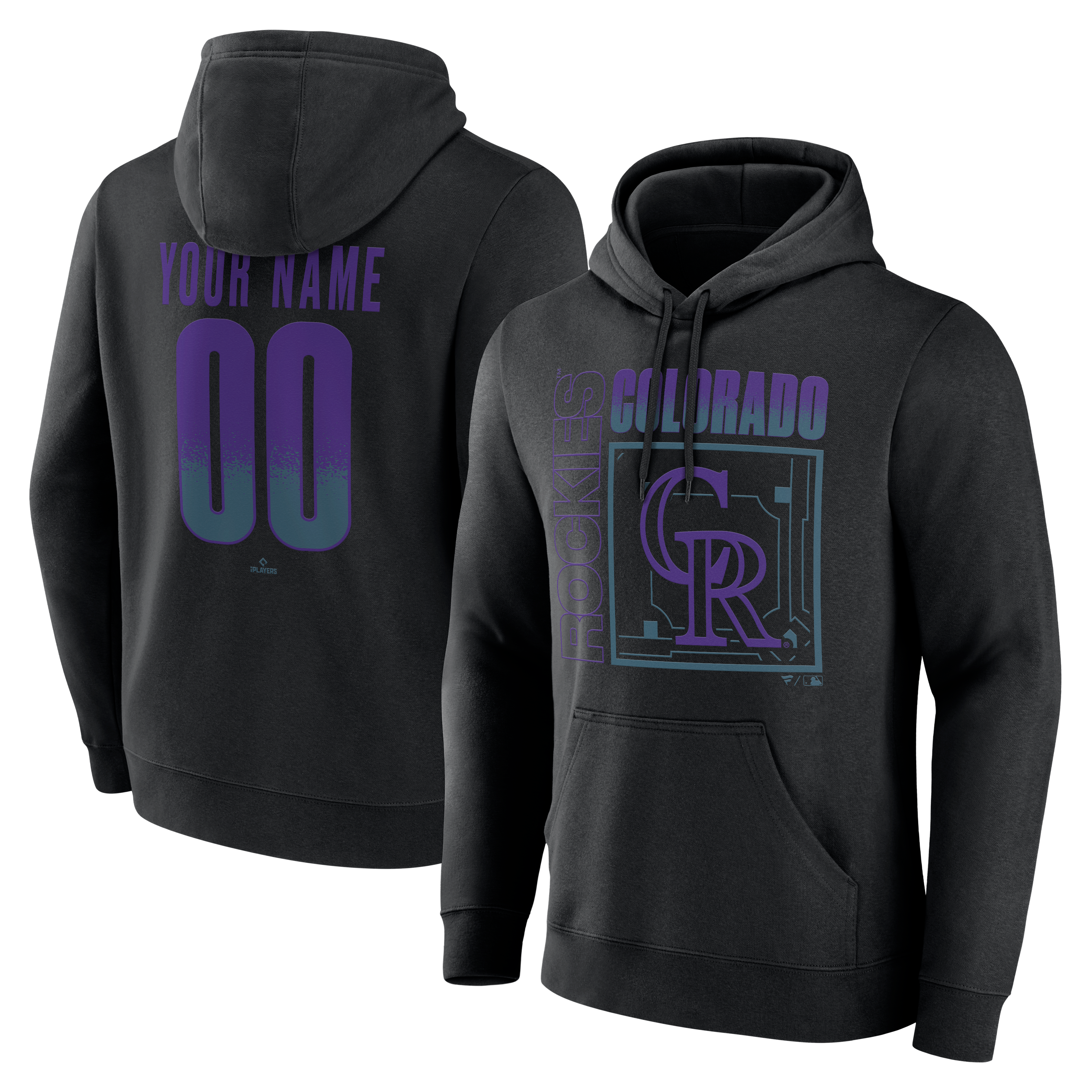 Sweat à capuche noir pour homme Colorado Rockies Home Field Pop personnalisé avec nom et numéro