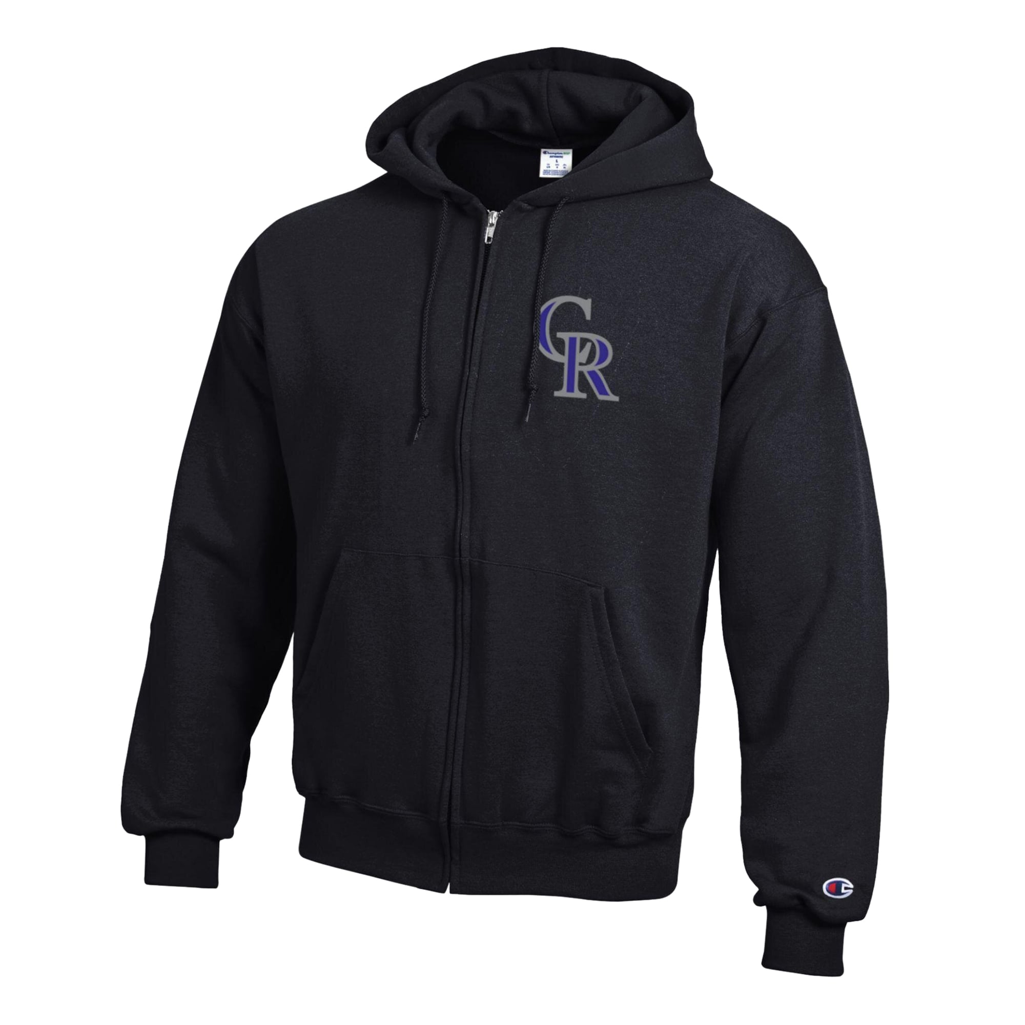 Sweat à capuche zippé Champion noir Colorado Rockies Powerblend pour homme