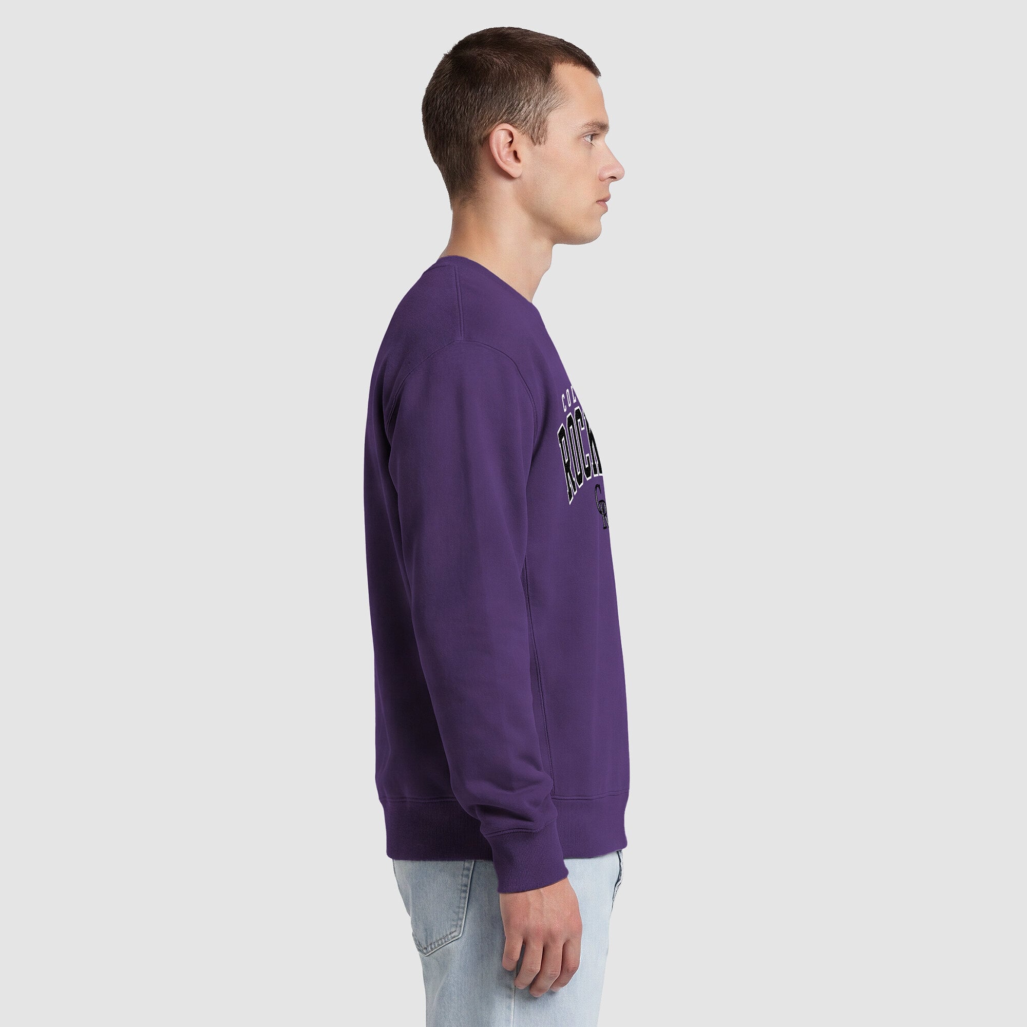 Men's Champion  Purple Colorado Rockies Fleece Crew Sweatshirt