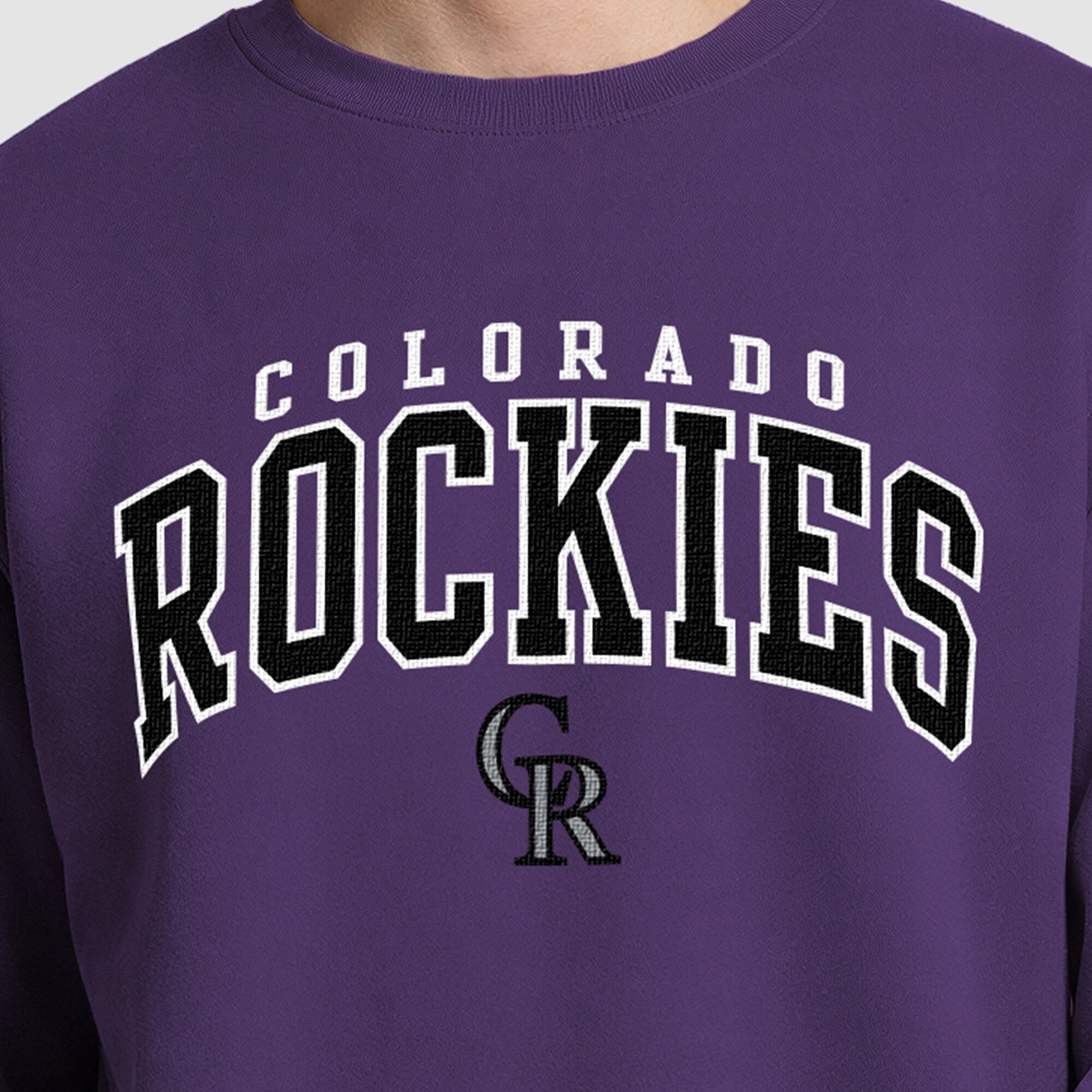 Men's Champion  Purple Colorado Rockies Fleece Crew Sweatshirt
