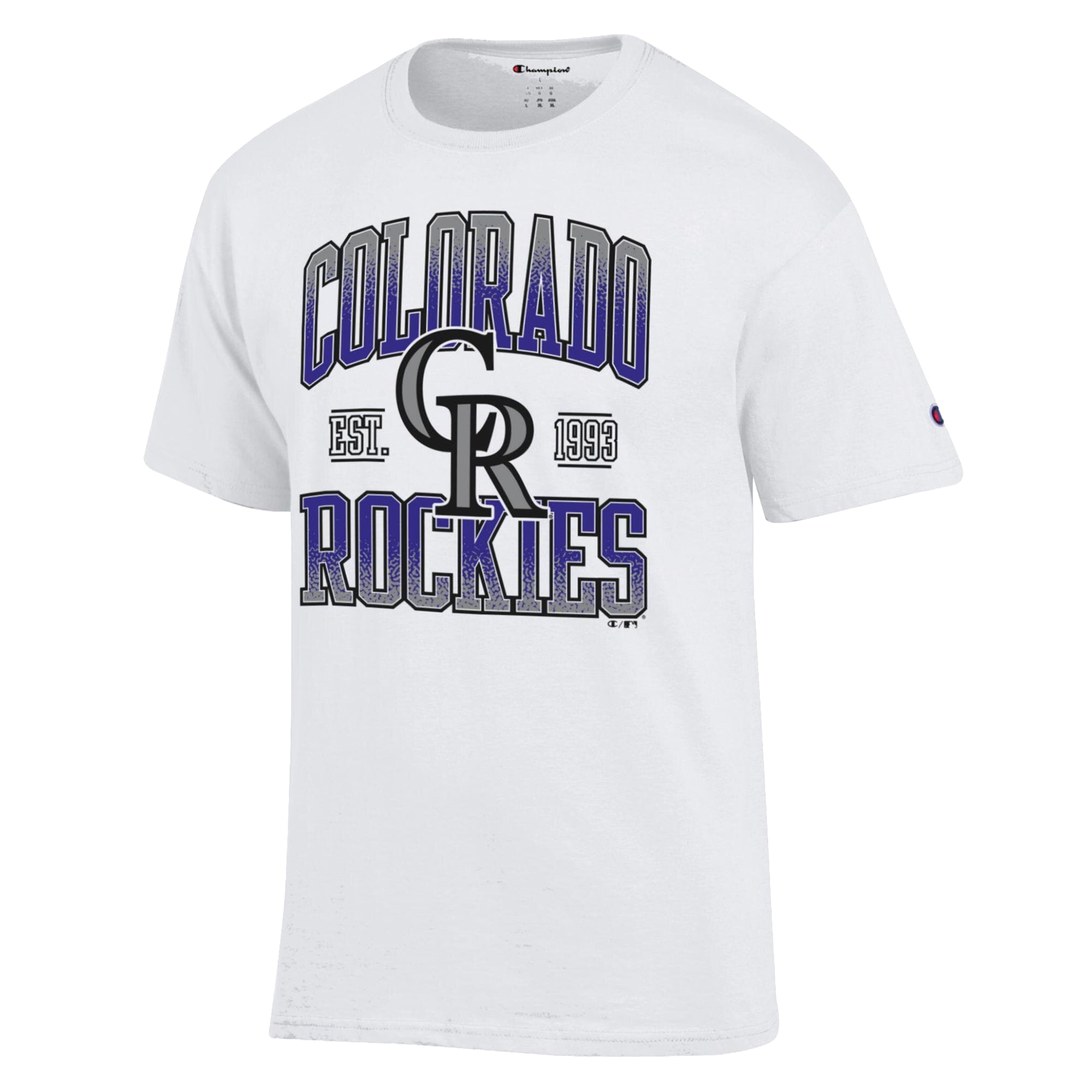 T-shirt blanc Champion Colorado Rockies pour homme