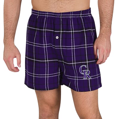 Colorado Rockies Concepts Sport Ultimate Flannel Boxers - Purple/Black