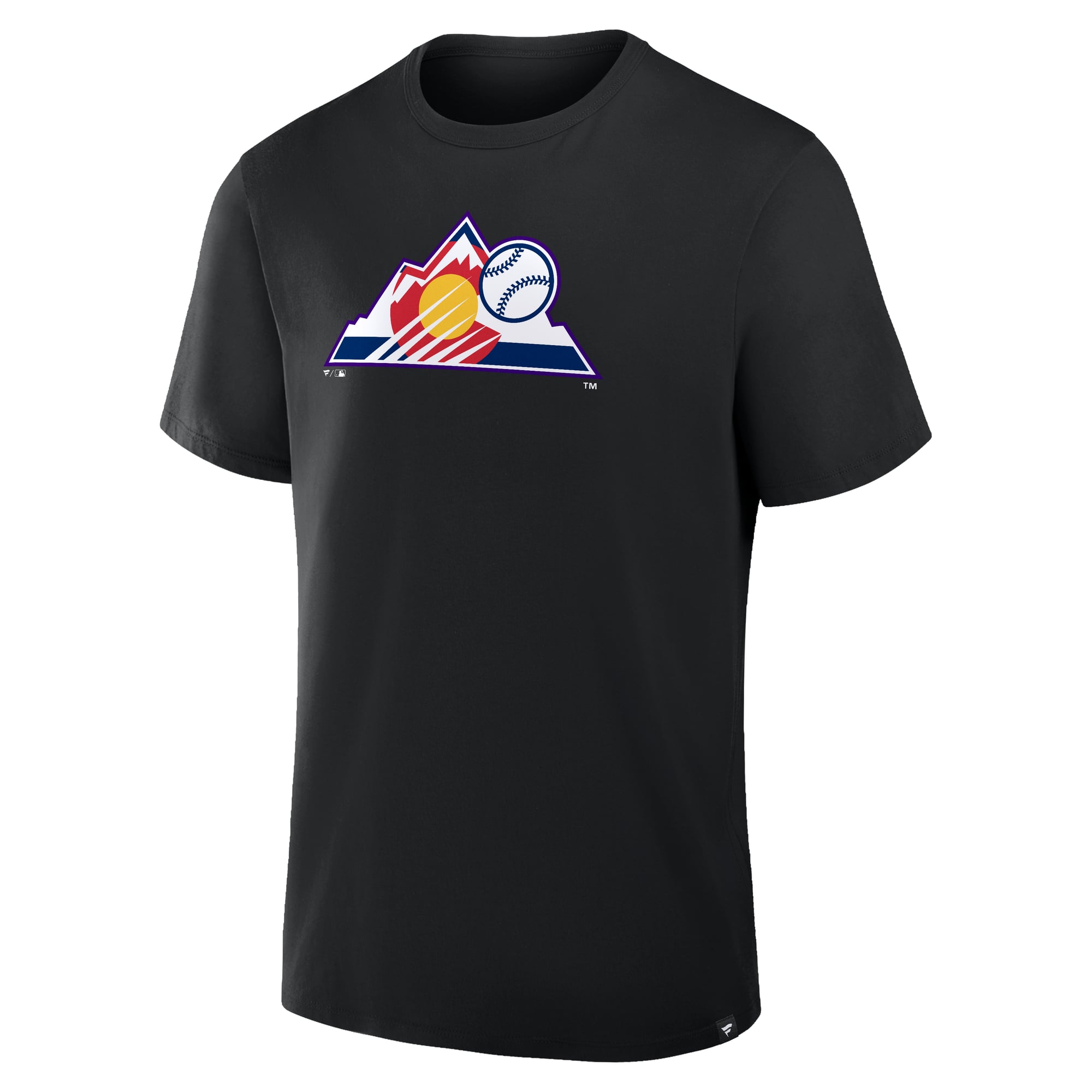 T-shirt Fanatics noir pour homme, logo alternatif des Colorado Rockies, style Legacy
