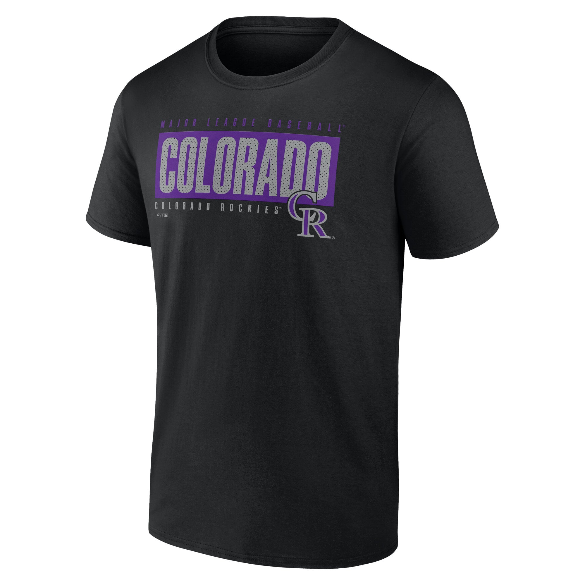 T-shirt noir pour homme Fanatics Colorado Rockies Blocked Out