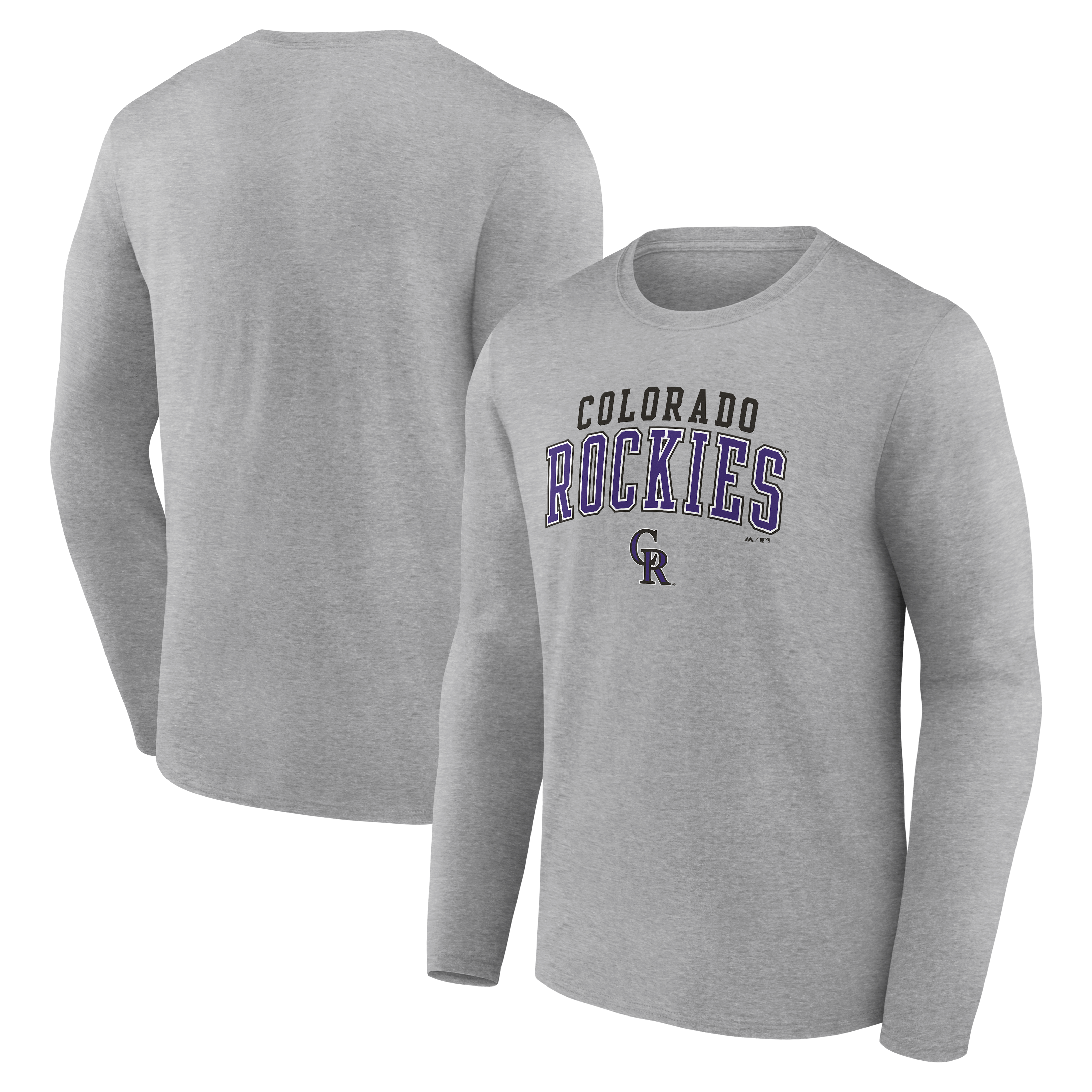 Men's Fanatics Heather Gray Colorado Rockies Iconic Long Sleeve T-Shirt