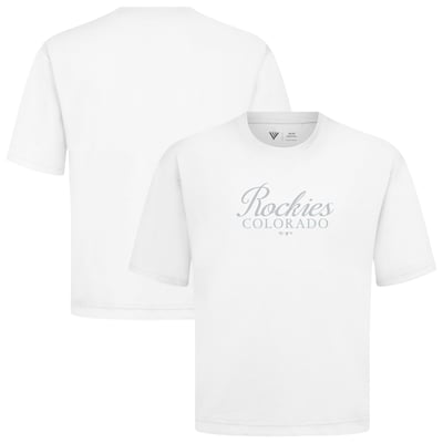 Colorado Rockies Levelwear Ethereal Oversized Luxe Signature Knit T-Shirt - White
