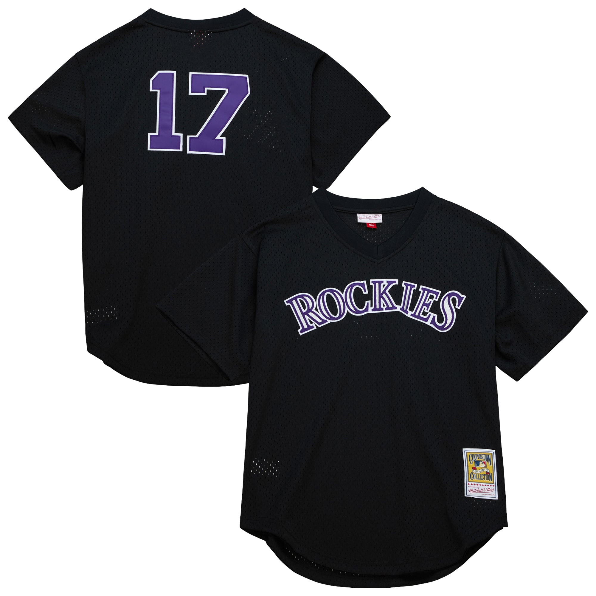 Men's Mitchell & Ness Todd Helton Black Colorado Rockies Authentic Batting Practice Jersey