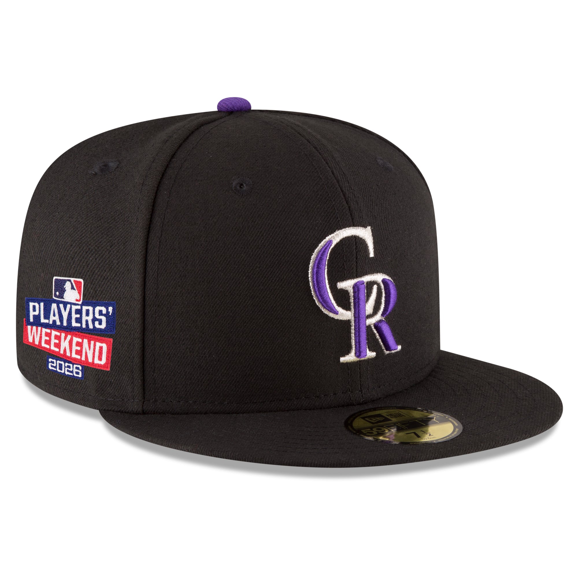 Casquette ajustée New Era noire pour homme Colorado Rockies 2026 Players' Weekend Authentic Collection 59FIFTY