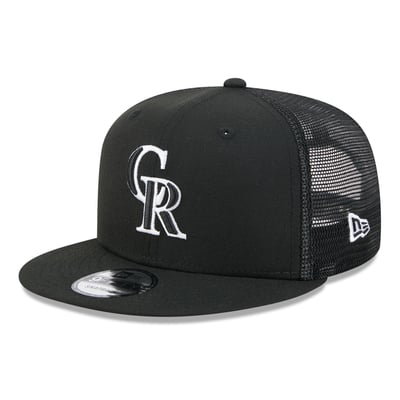 Colorado Rockies New Era 9FIFTY Adjustable Trucker Hat - Black