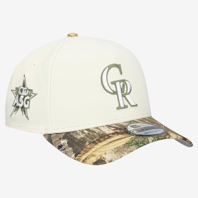 Colorado Rockies New Era 9FORTY A-Frame Adjustable Hat - Cream/Realtree Camo