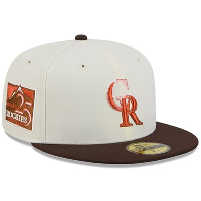 Colorado Rockies New Era Pumpkin Spice 59FIFTY Fitted Hat - Natural/Brown