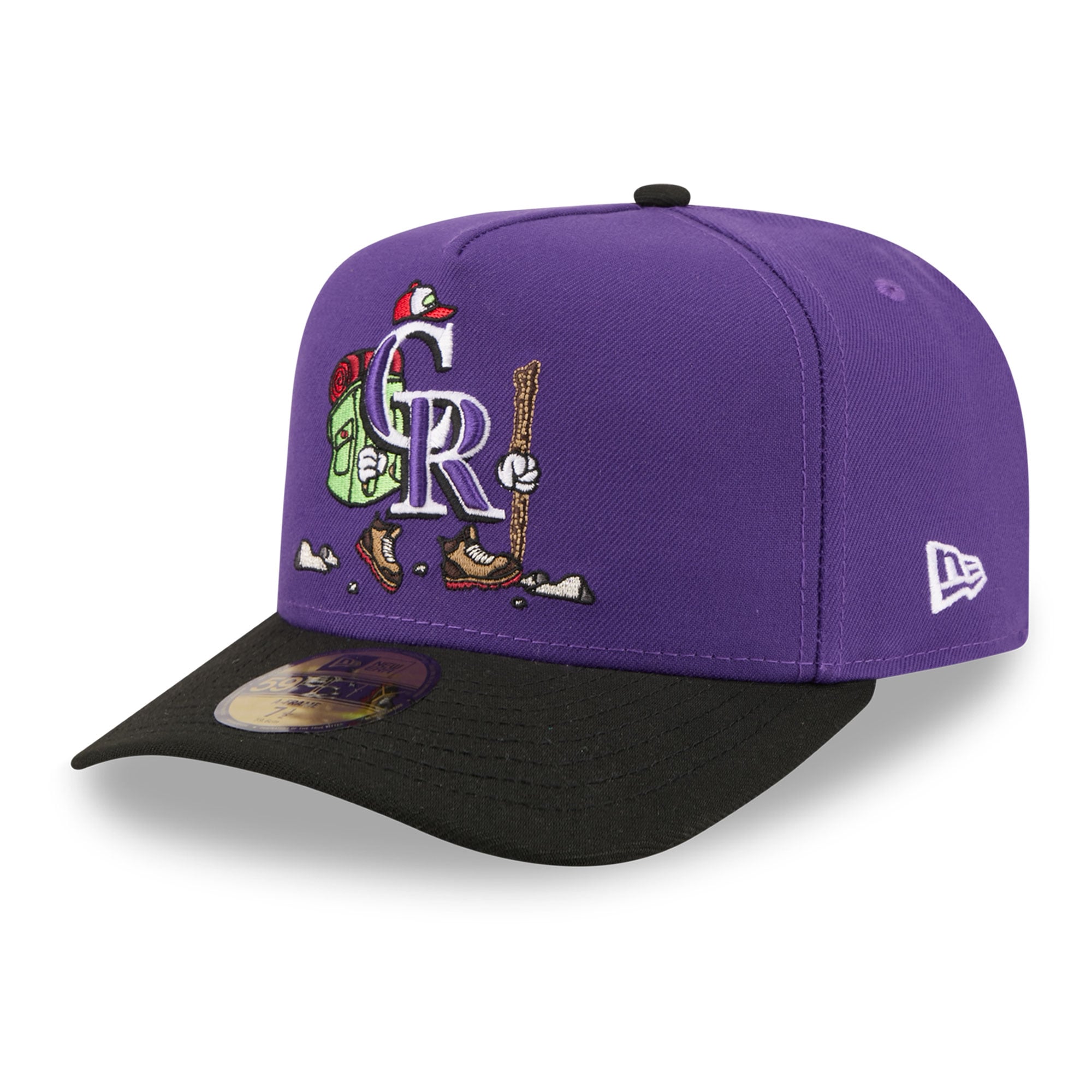 Casquette ajustée New Era 59FIFTY pour homme, violette et noire, motif Colorado Rockies.