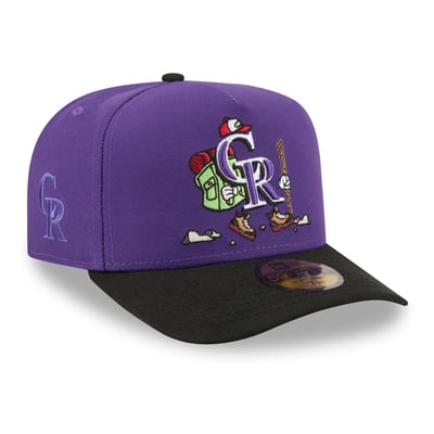 Colorado Rockies New Era Cartoon A-Frame 59FIFTY Fitted Hat - Purple/Black