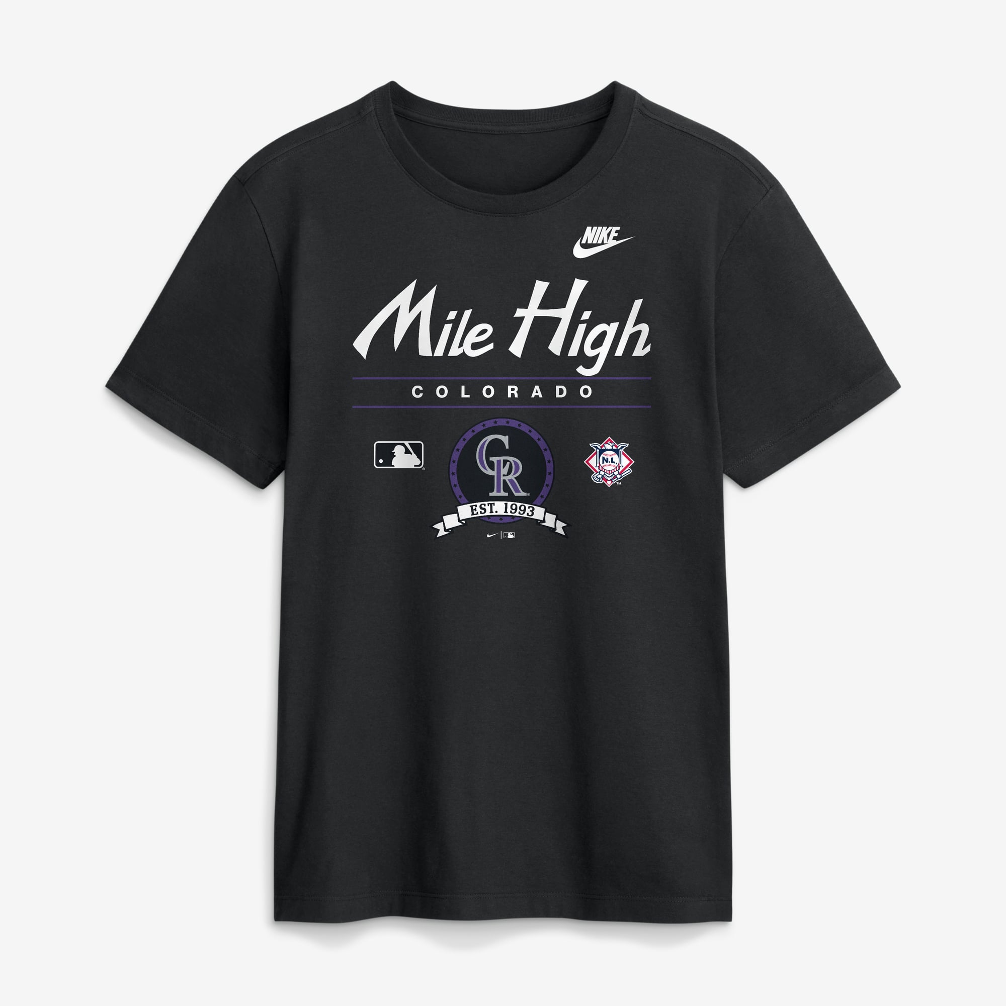 Men's Nike Black Colorado Rockies Cooperstown Graphic T-Shirt