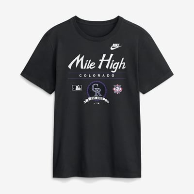 Colorado Rockies Nike Cooperstown Graphic T-Shirt - Black