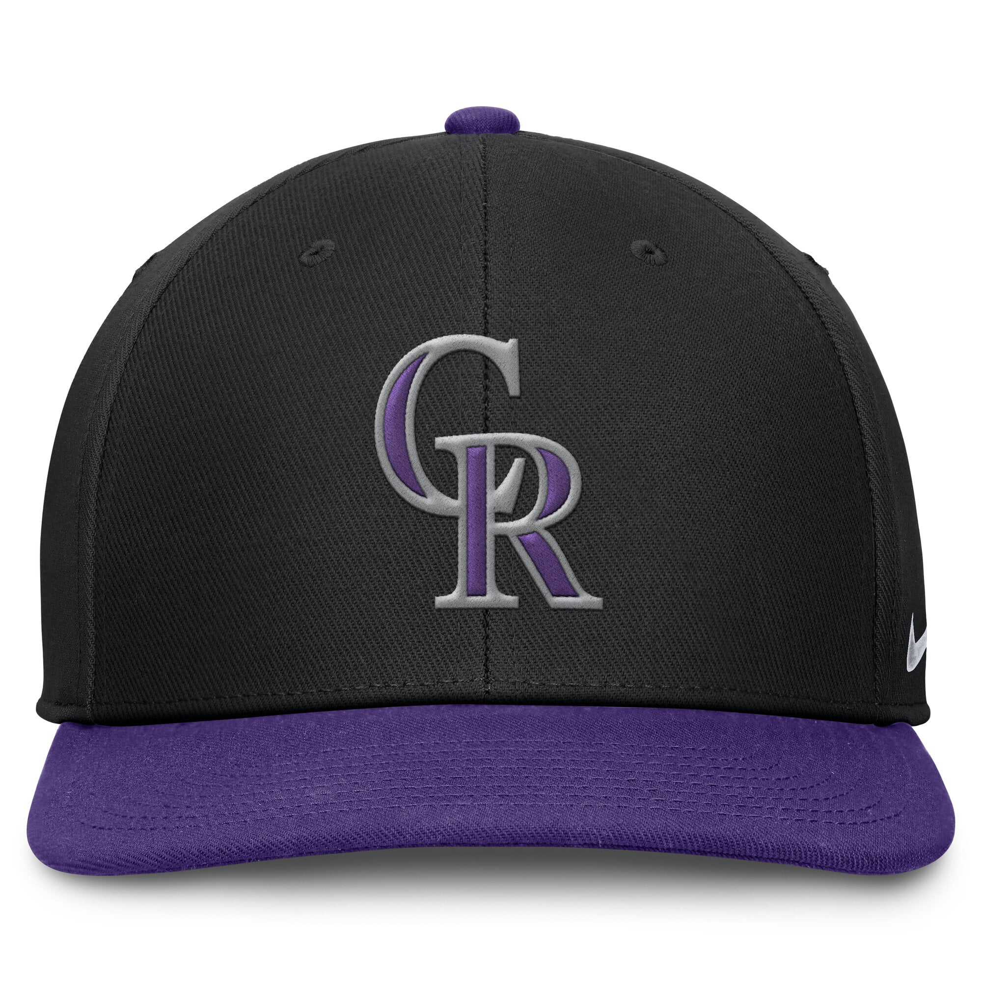 Casquette snapback Nike Colorado Rockies Pro Dri-FIT noire et violette pour homme
