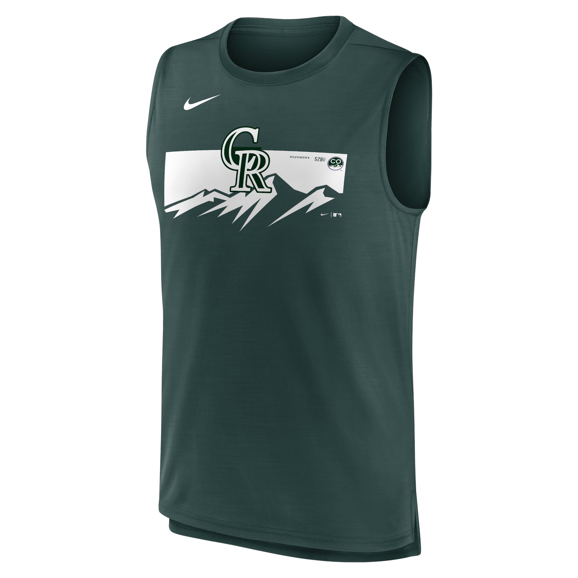 Débardeur musculaire Nike Colorado Rockies City Connect vert pour homme