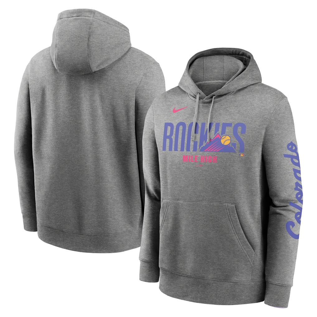  Colorado Rockies Nike 2025 City Connect French Terry Club Fleece Pullover Hoodie - Heather Charcoal