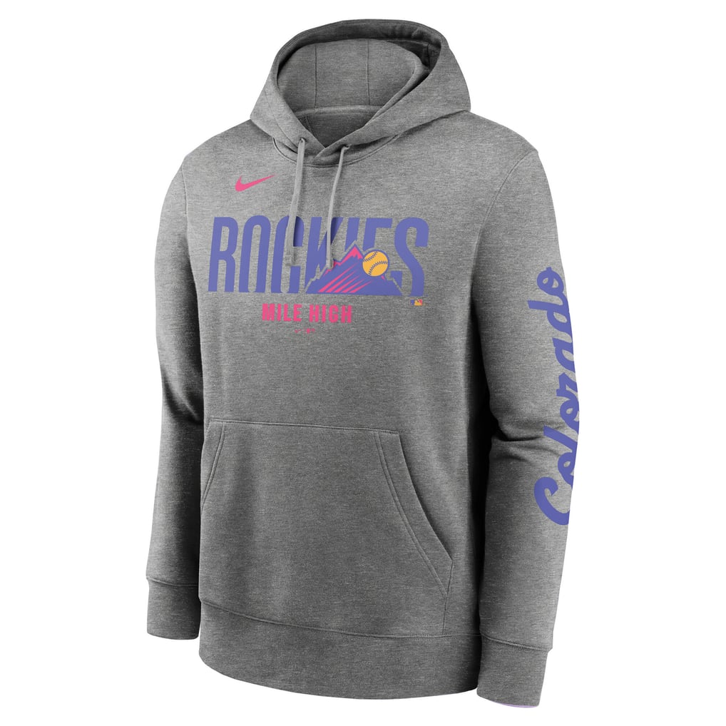  Colorado Rockies Nike 2025 City Connect French Terry Club Fleece Pullover Hoodie - Heather Charcoal