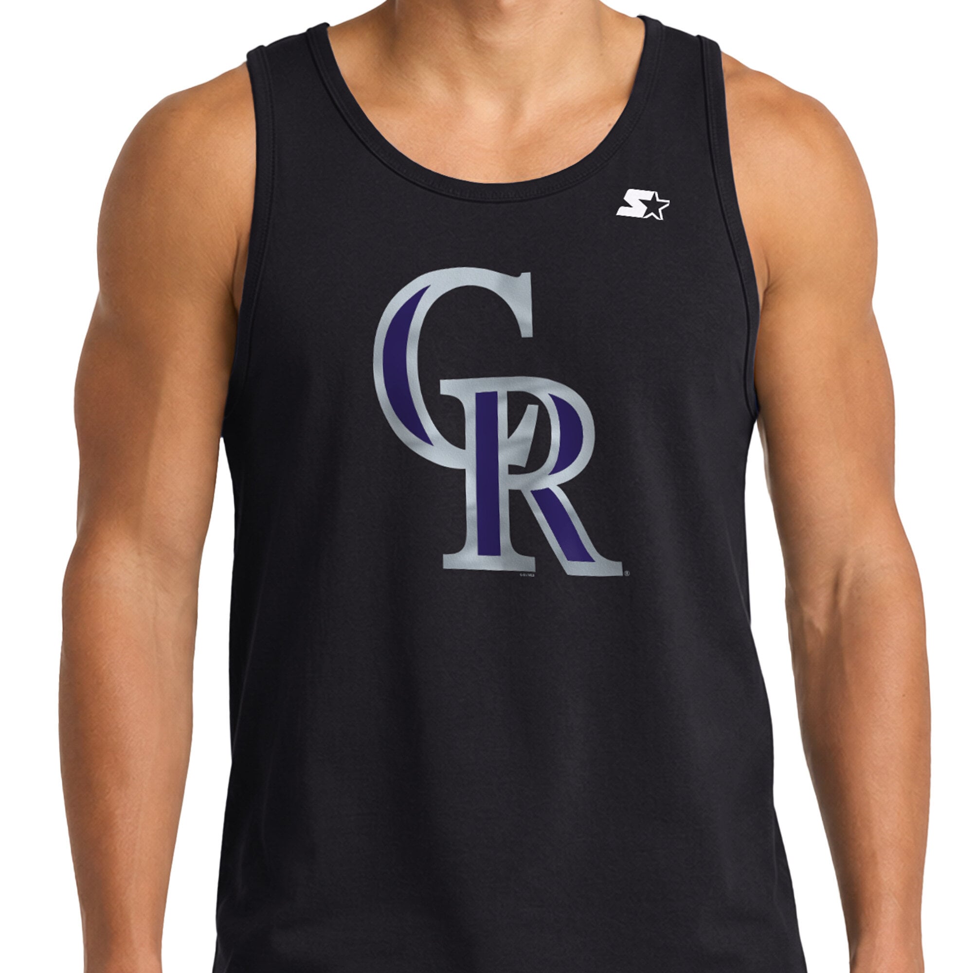 Débardeur noir Starter Colorado Rockies pour homme