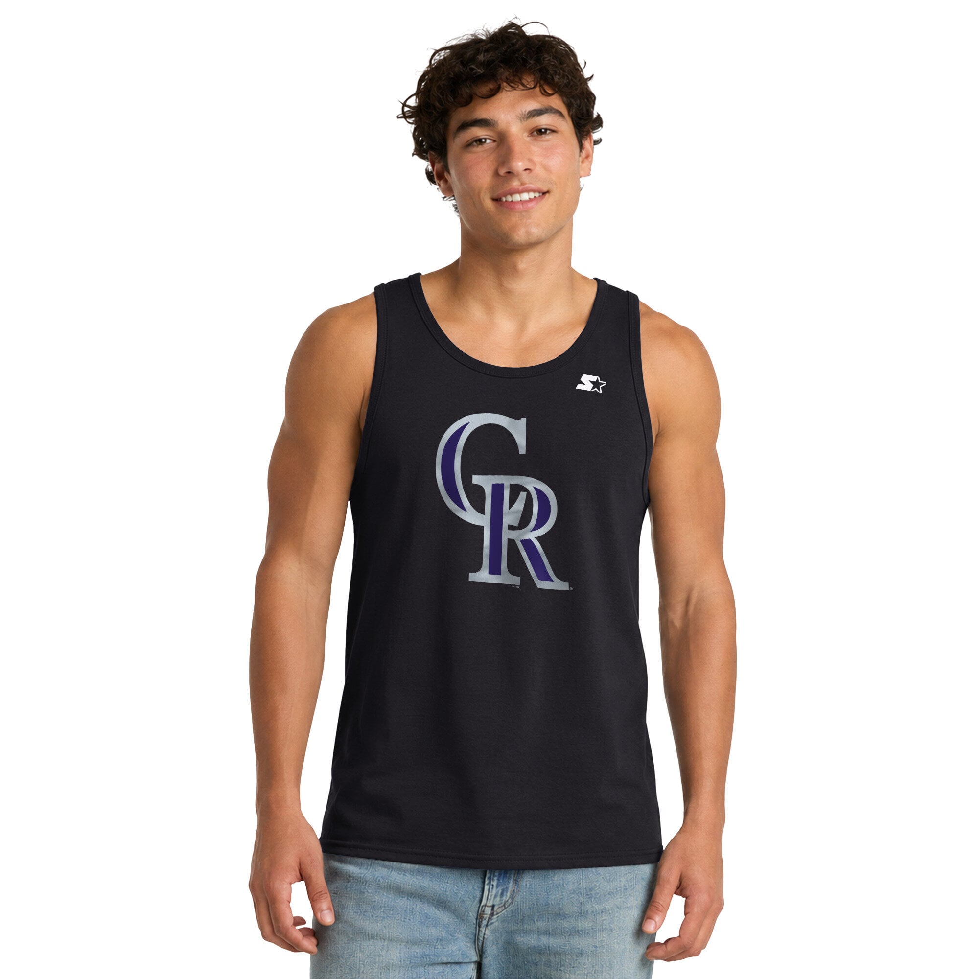 Débardeur noir Starter Colorado Rockies pour homme