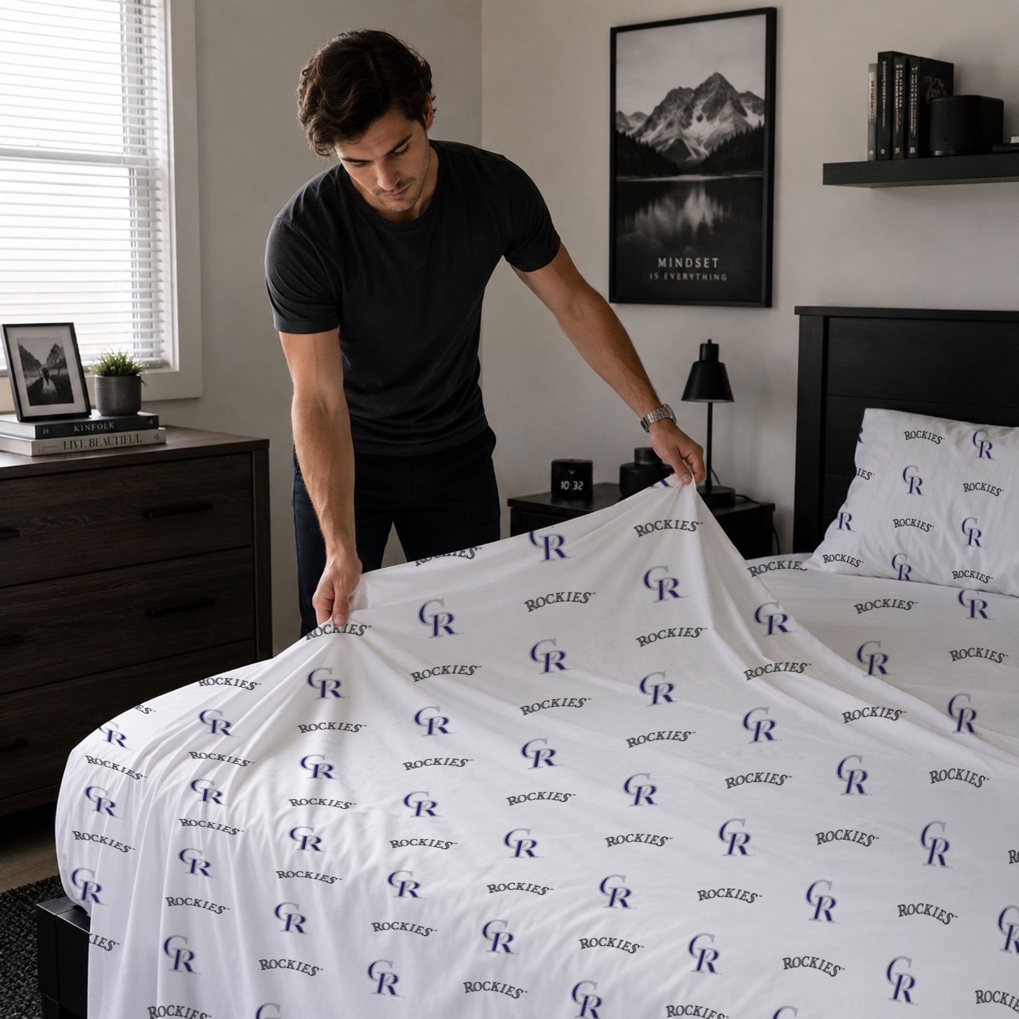 Ensemble de draps quatre pièces Pegasus Colorado Rockies pour lit queen