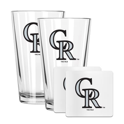 Colorado Rockies The Memory Company 16oz. Pint Glass and Coaster Set