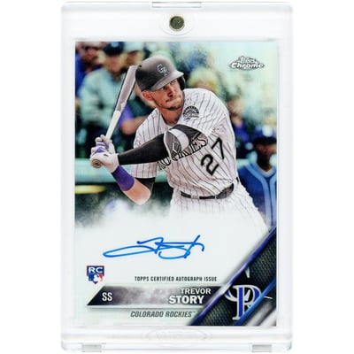 Trevor Story Colorado Rockies Autographed 2016 Topps Chrome Refractor #RA-TS #253/499 Rookie Card
