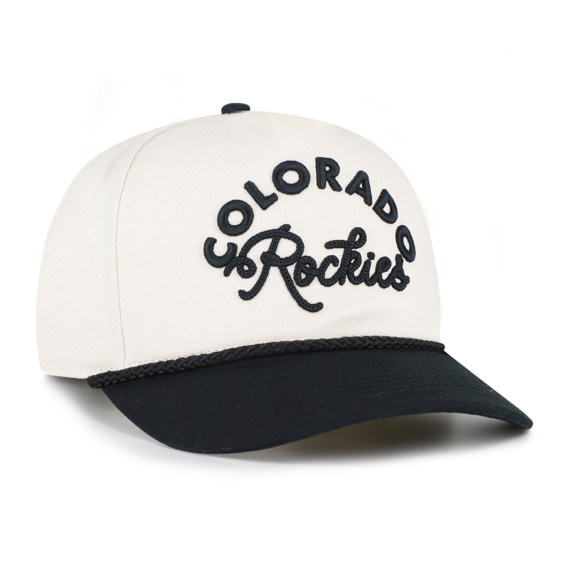 Casquette unisexe '47 naturelle/noire Colorado Rockies Rope Script Hitch ajustable