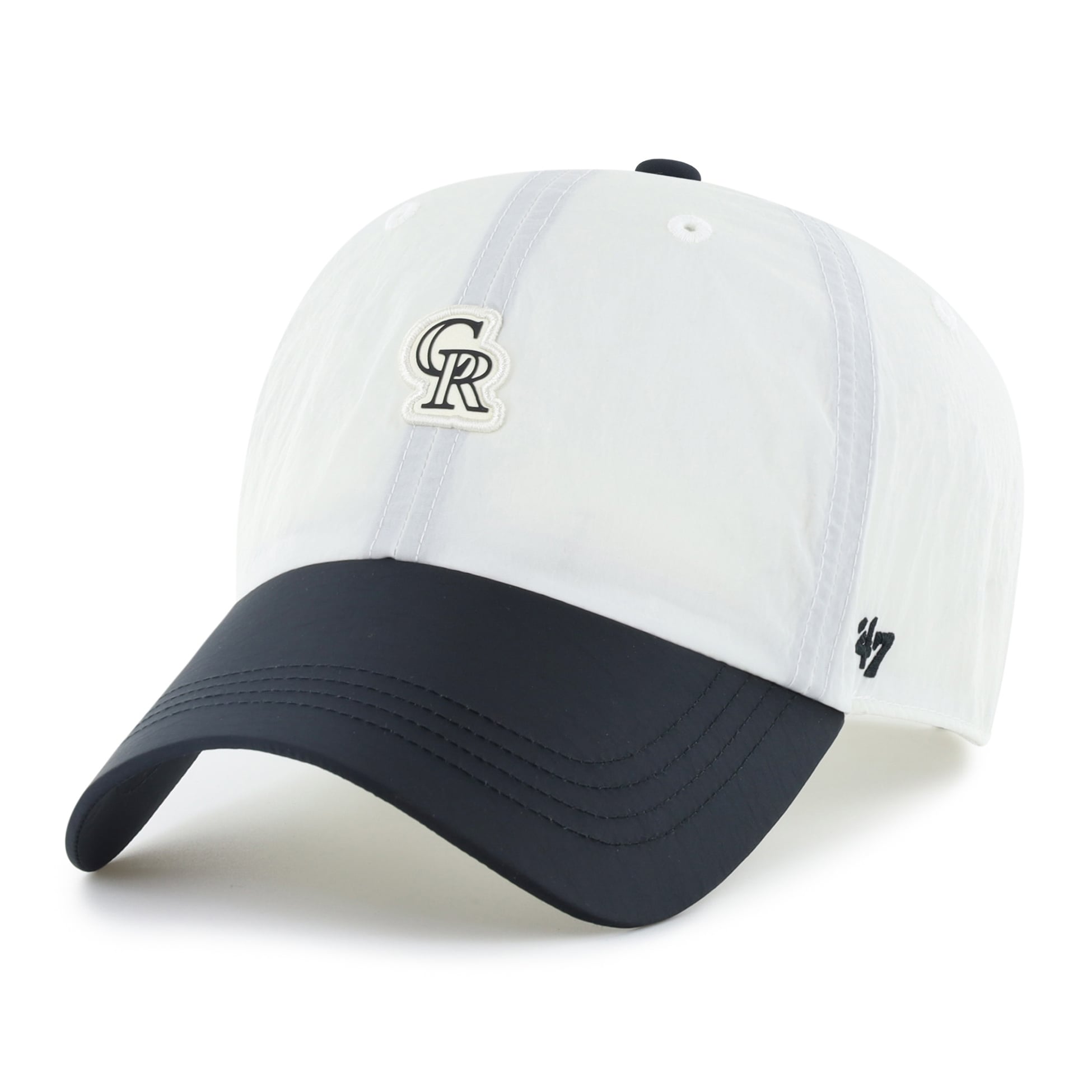 Casquette unisexe ajustable '47 Colorado Rockies Modernia Clean Up blanche/noire