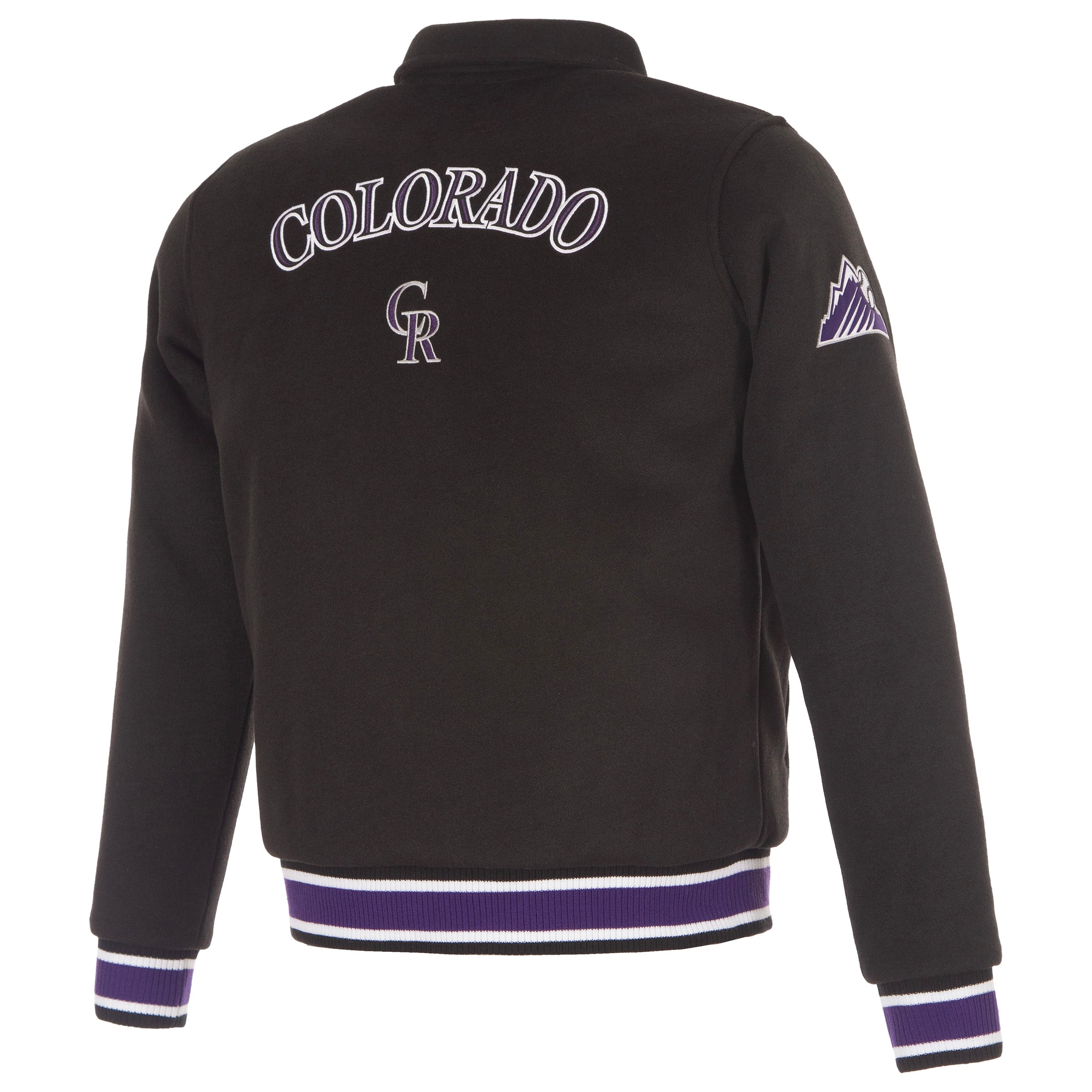 Veste réversible en laine noire à boutons-pression pour femme JH Design Colorado Rockies