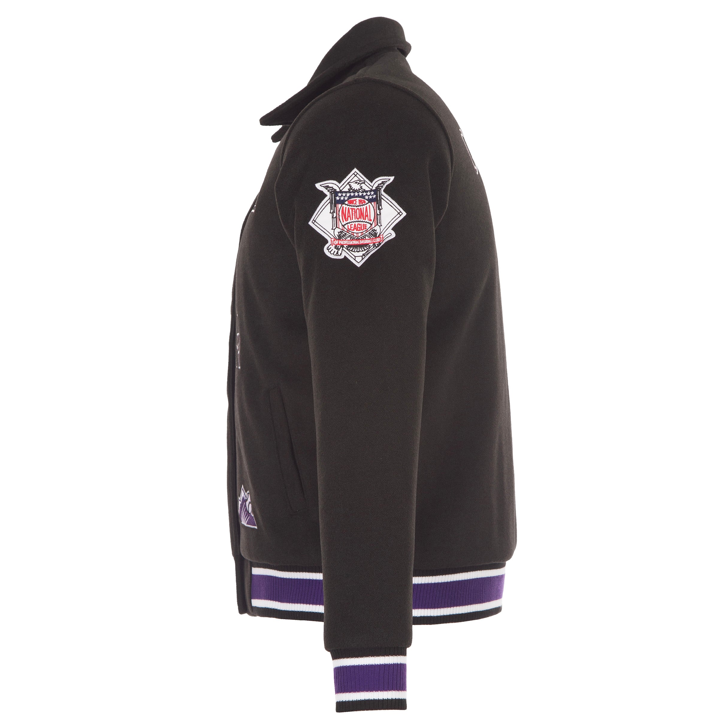 Veste réversible en laine noire à boutons-pression pour femme JH Design Colorado Rockies