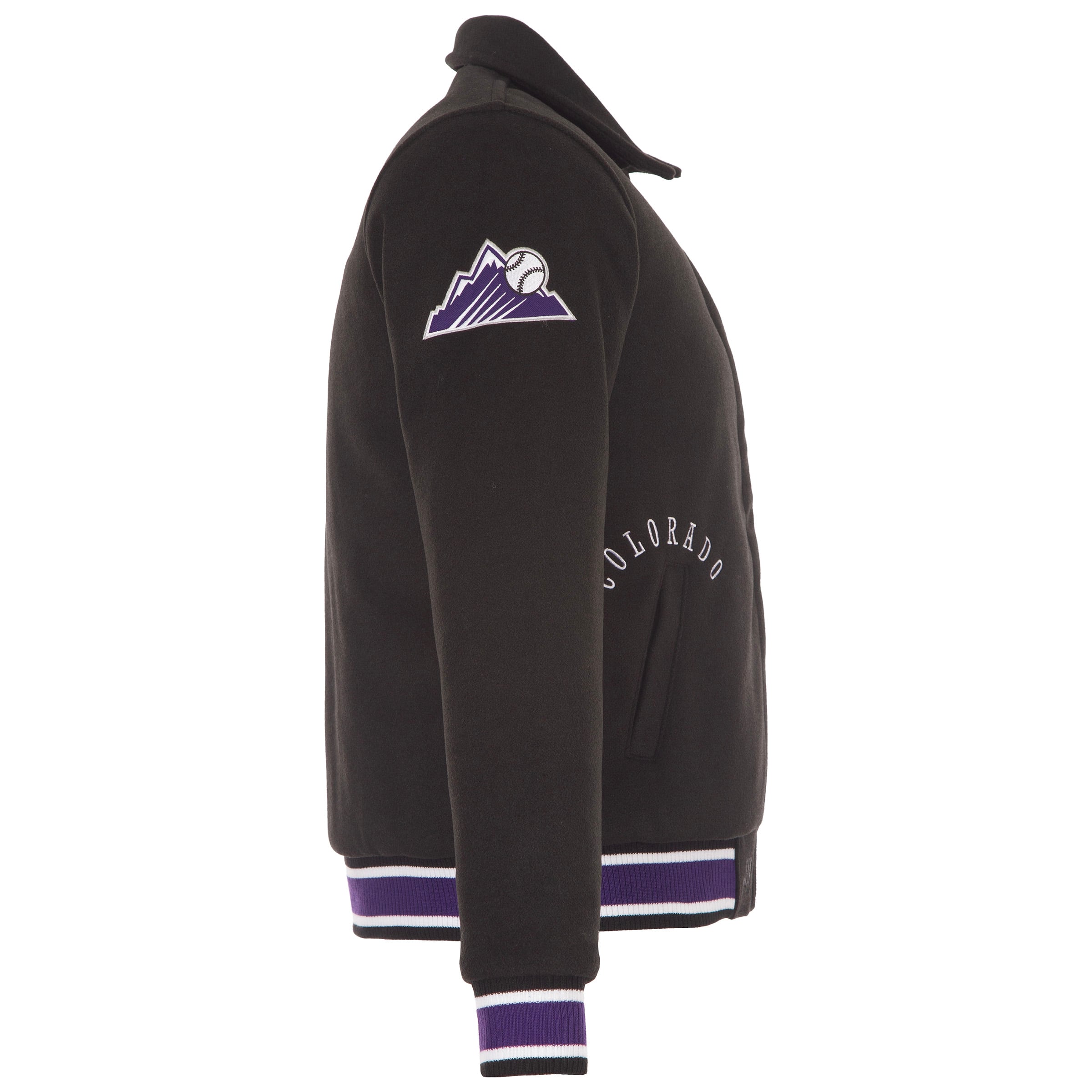 Veste réversible en laine noire à boutons-pression pour femme JH Design Colorado Rockies