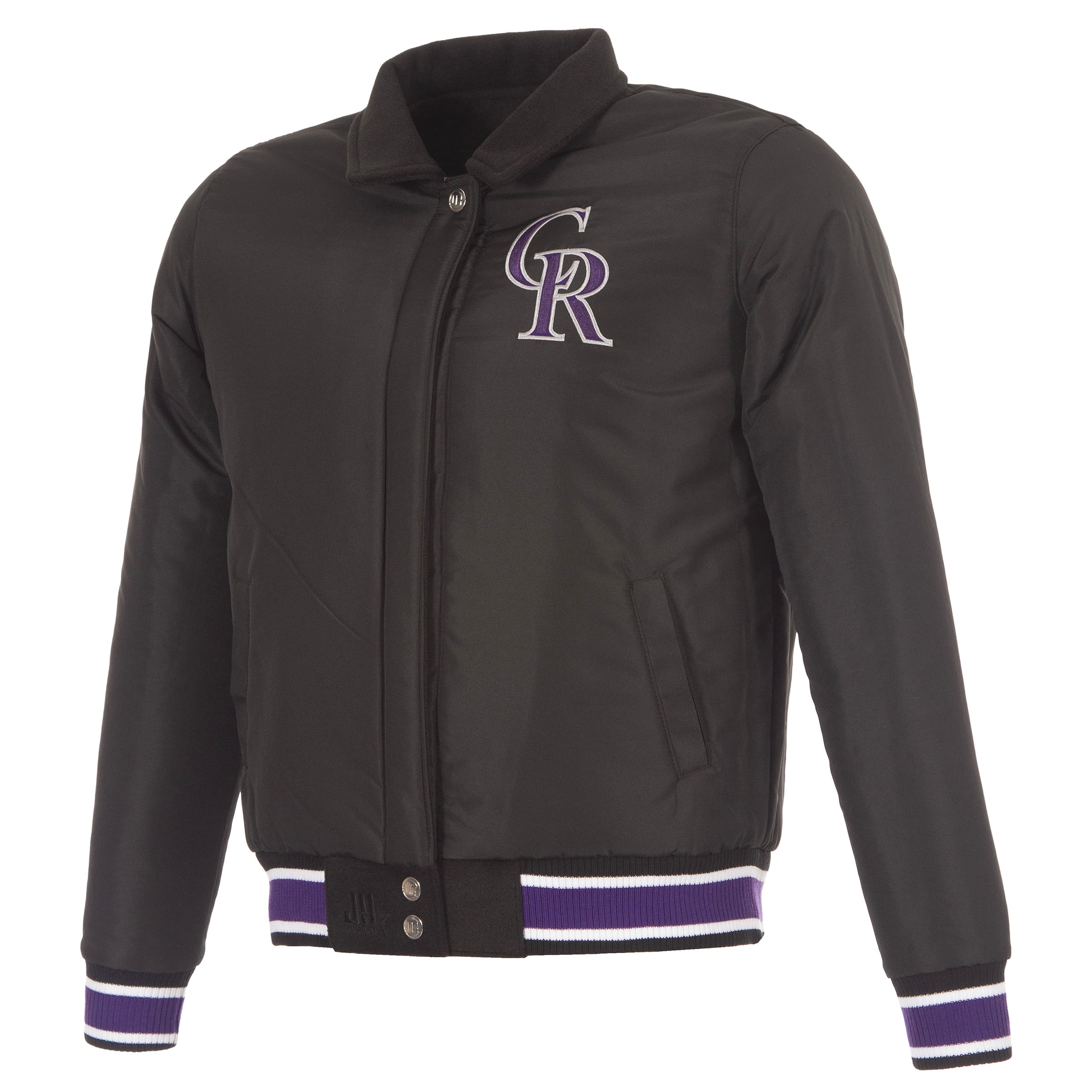 Veste réversible en laine noire à boutons-pression pour femme JH Design Colorado Rockies