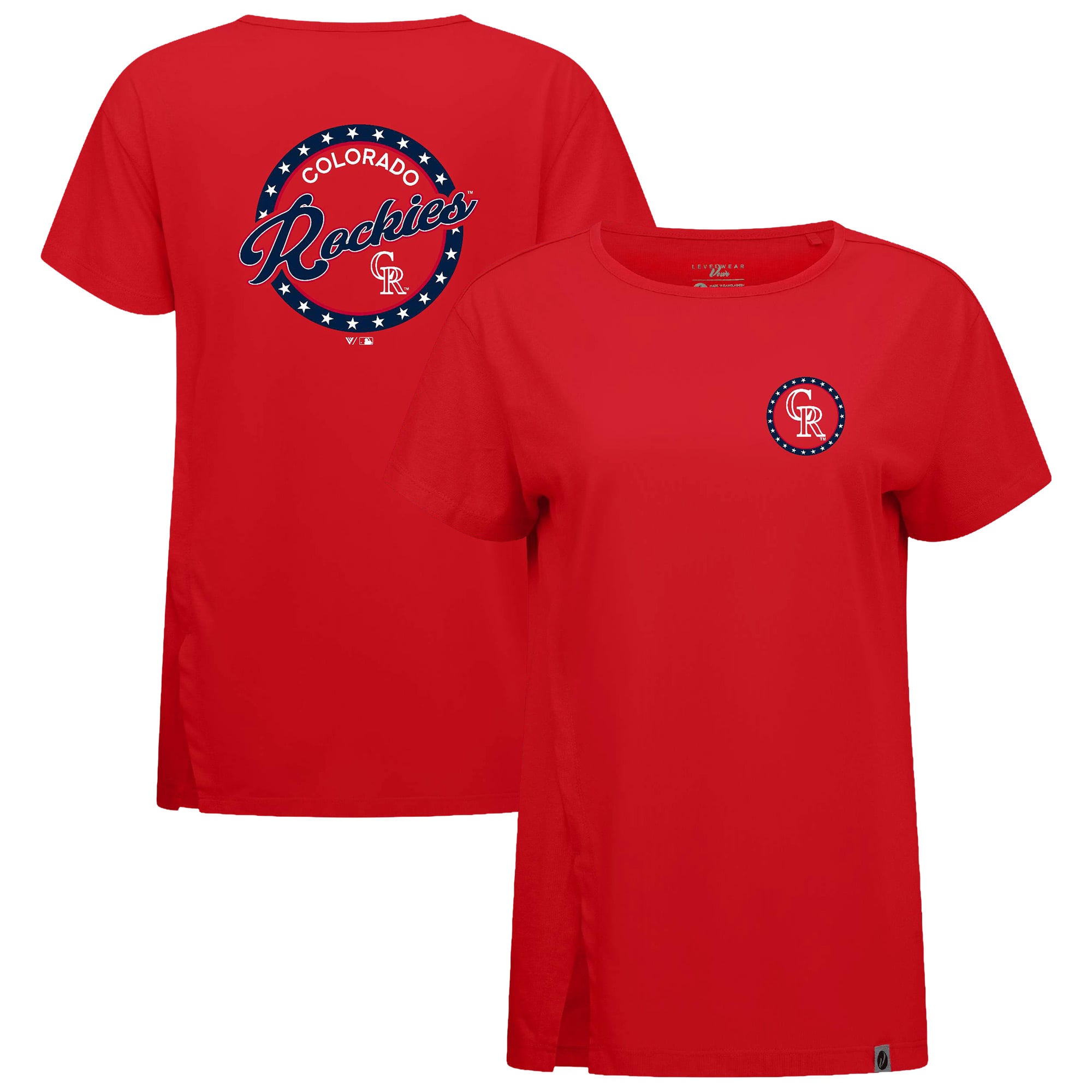 T-shirt Levelwear rouge Colorado Rockies Independence Day Influx Constellation pour femmes